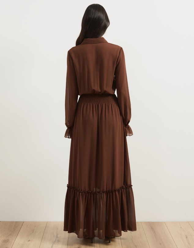 Atmos&Here - Button Through Shirred Waist Maxi Dress