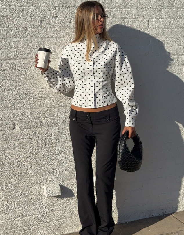 Beginning Boutique - Front Page White Polka Dot Jacket