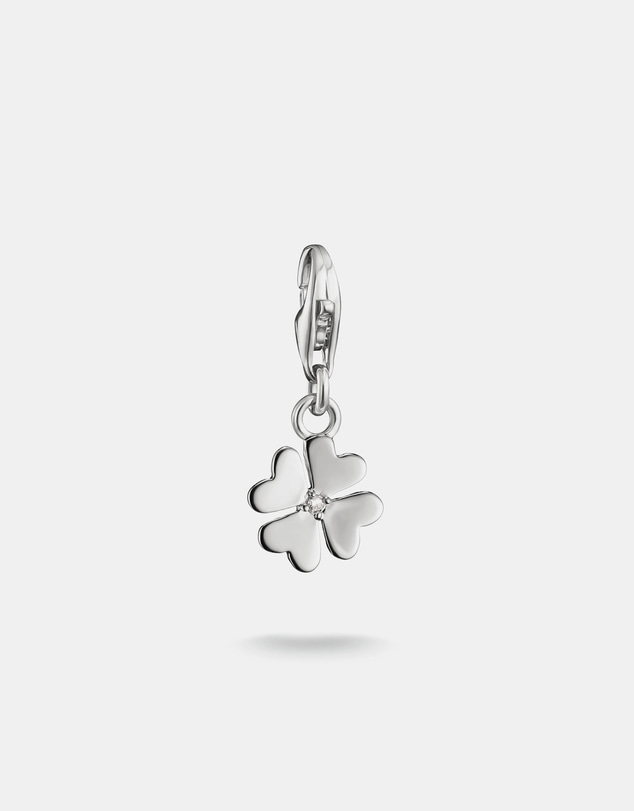 THOMAS SABO - Silver-Plated Four-Leaf Clover Charm with Zirconia Centre Stone