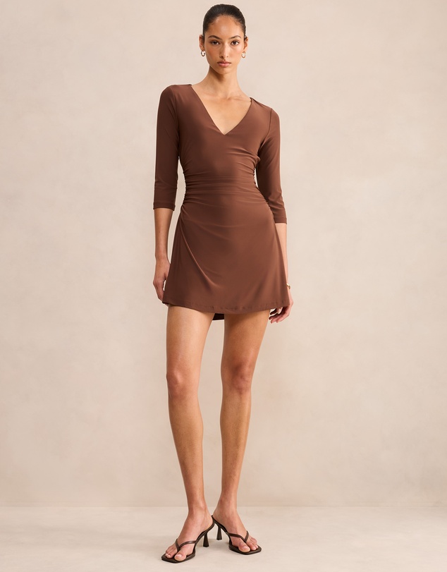 Forever New - Tash V-Neck 3 & 4 Sleeves Mini Dress