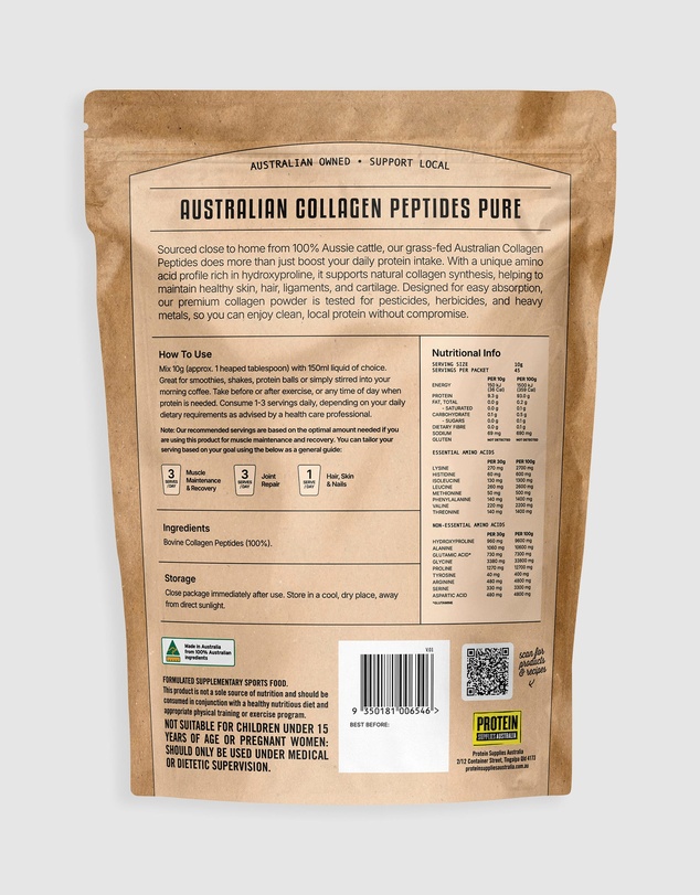 Protein Supplies Australia - Unflavoured Pure Australian Collagen Peptides - 450g