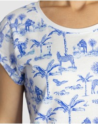 Sant And Abel - Women's Skydog Toile Blue Jersey Short PJ Set