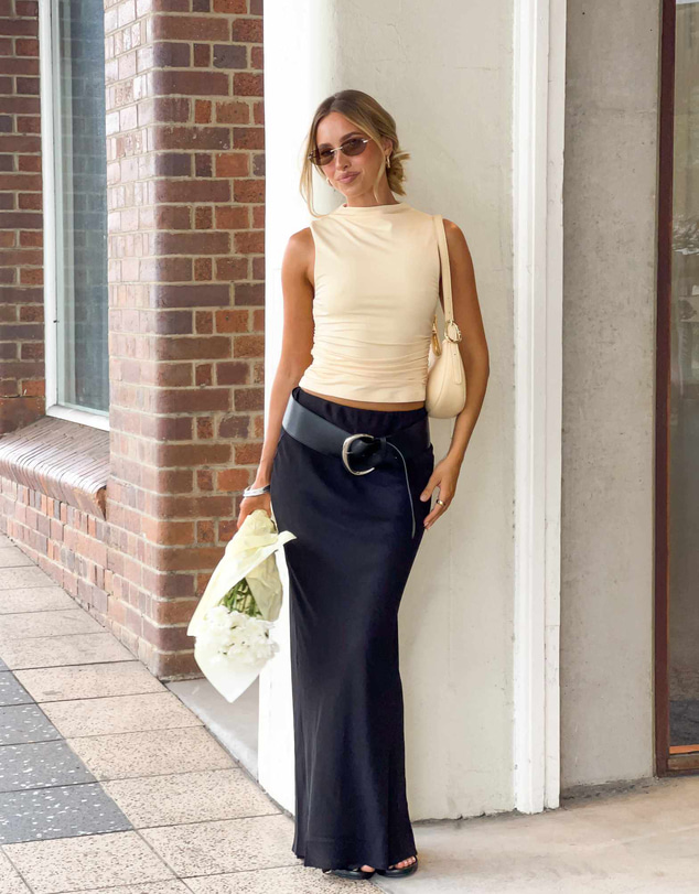Beginning Boutique - Jacqulin Black Maxi Skirt