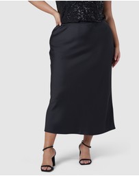 Pink Dusk by Curve Project - The Ivy Satin Skirt