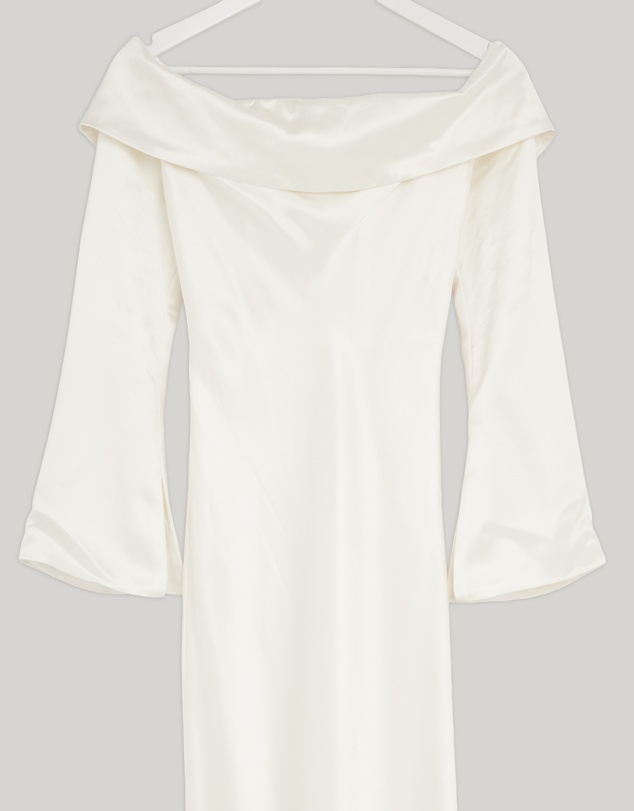 Revibe - Repaired MISHA Bianca Off Shoulder Long Sleeve Gown - AU 8