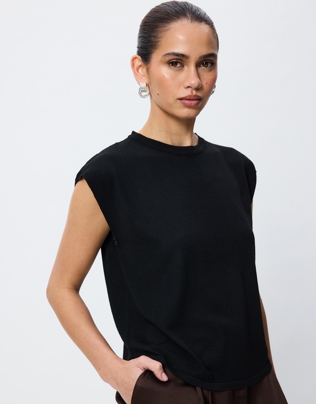 Tussah - Celeste Crew Neck Loose Fit Grown On Sleeve Top