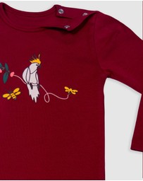 B Free Intimate Apparel - Baby Snap Button Sleepsuit with Booties - 100% Organic Cotton - Red Cockatoo