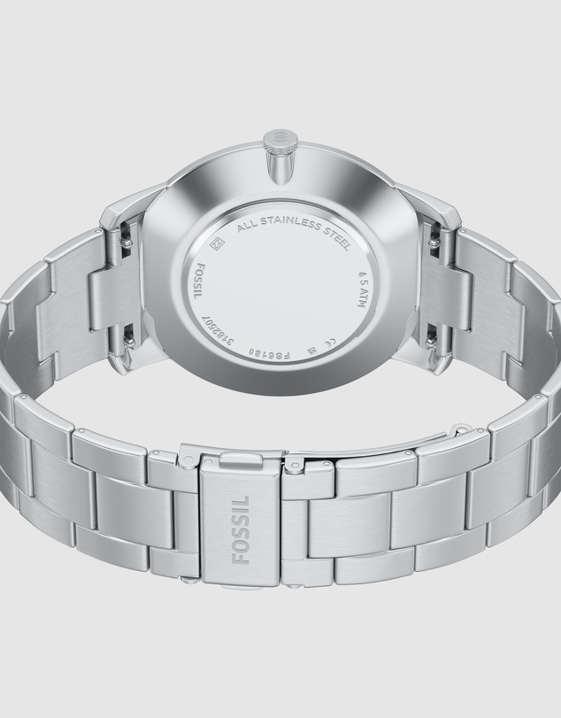 Fossil - Minimalist Silver Tone Analogue Watch