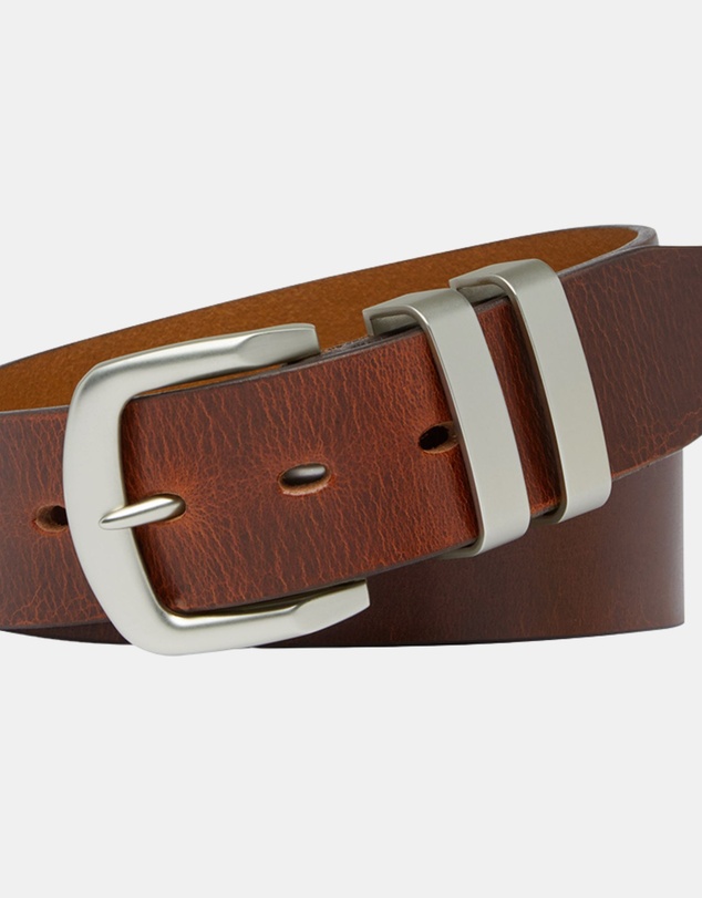 Buckle - Stockman. Australian Made Full Grain Natural Leather Belt. 38mm width.