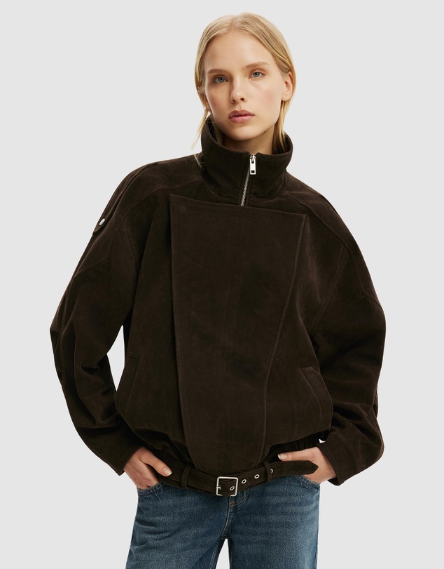 Cotton On - Cove Faux Suede Biker Jacket