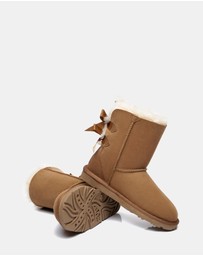 EVERAU - EverAU Ugg Short Back Bow Sheepskin Upper UGG Boots