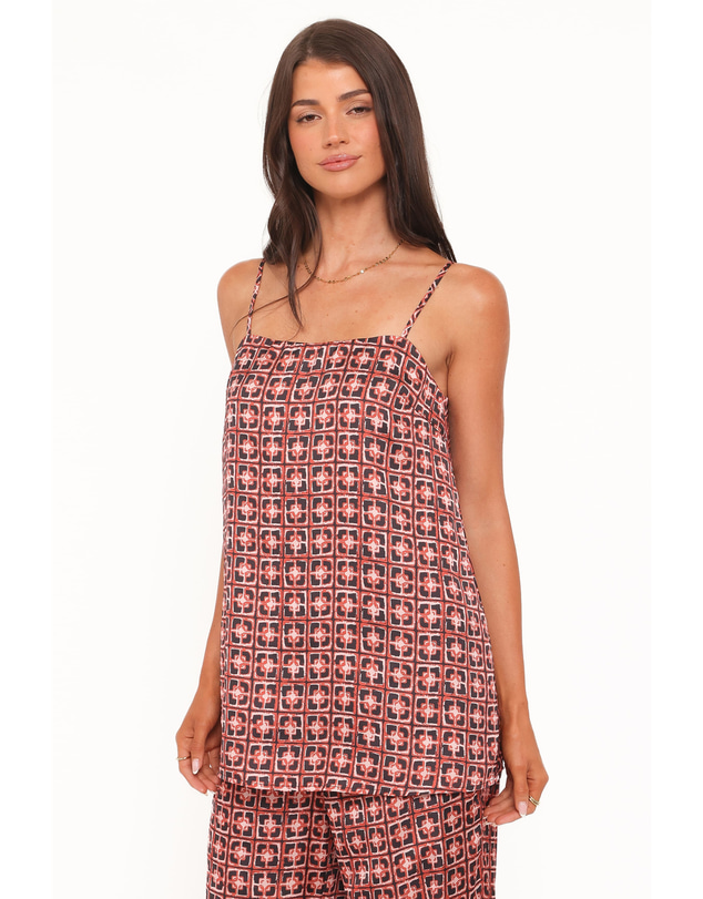 Petal & Pup - Lexi Top - Red Geometric