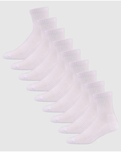 Pussyfoot - 9 Pack Unisex Sport Quarter Crew Socks