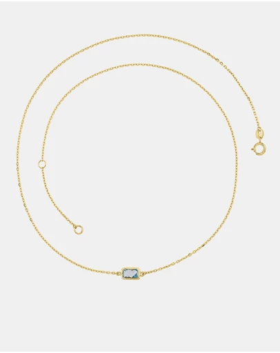 Zoe Olivia - 9K Gold Blue Topaz Necklace
