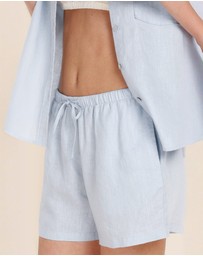 Gingerlilly - Charlotte Blue Linen Pyjama Set