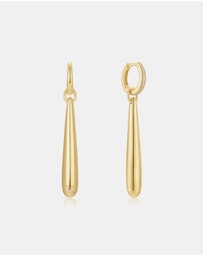 Ania Haie - Ania Haie Gold Long Water Droplet Drop Earrings