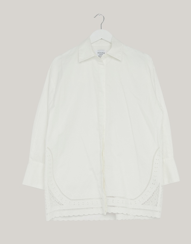 Revibe - Repaired Minima Esenciales Daphne Embroidered Oversized Shirt - AU 6