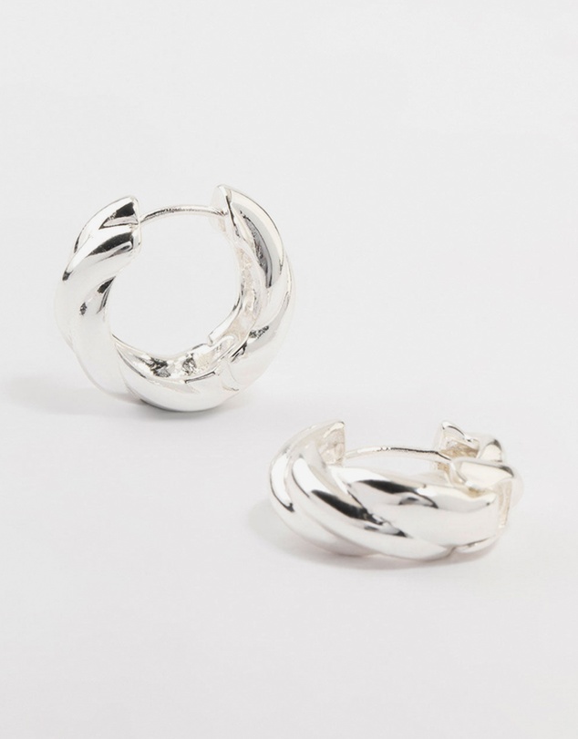 Lovisa - Silver Plated Twisted Hoop Earrings