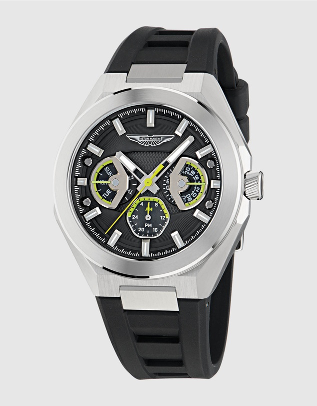 Aston Martin - TKS Black Dial Black Gunmetal Silicone Strap Watch