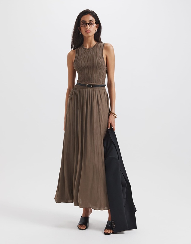 SABA - Lillian Mixed Media Midi Dress