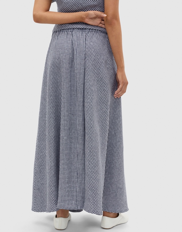 Seed Heritage - Linen Gingham Elasticated Skirt