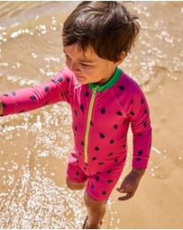 Kip&Co - Melon Baby Long Sleeve Zip Bathers - Babies