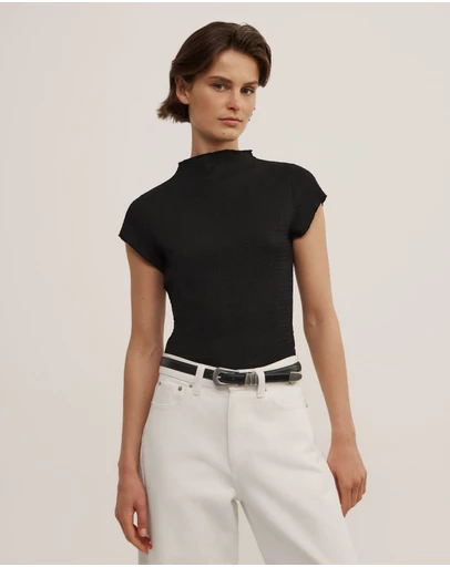 Witchery - High Neck Textured T-shirt