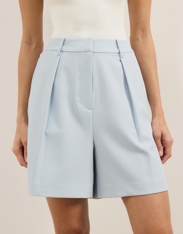 Atmos&Here - Clara Pleated Tailored Long-Line Shorts