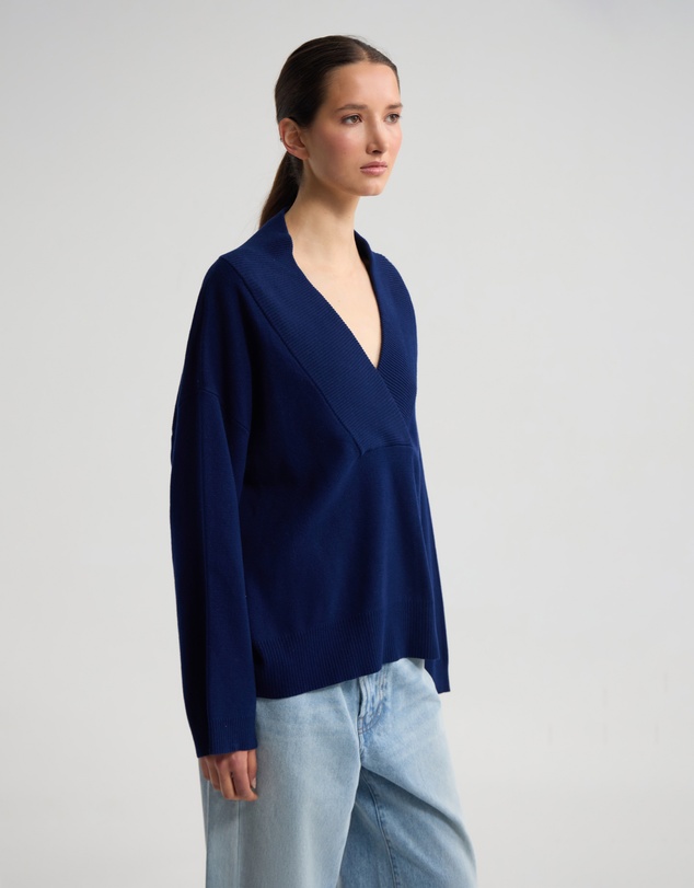 Oxford - Pia Cotton V-Neck Knit