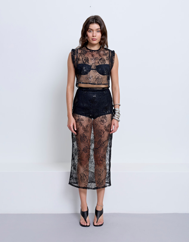 PFEIFFER - Riki Lace Skirt Black