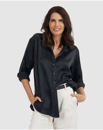 CAMIXA - Soie Satin Oversized Silk Shirt