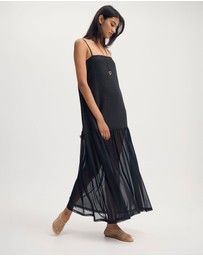 Oxford - Kristel Linen And Mesh Dress