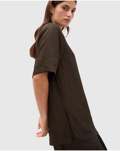 Seed Heritage - Textured Satin Oversized Tee