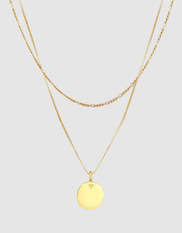 Kuzzoi - ICONIC EXCLUSIVE - Circle Pendant Necklace in Gold-Plated 925 Sterling Silver