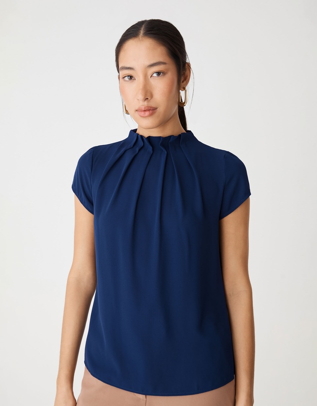 Forcast - Olivia Pleated High Neck Top