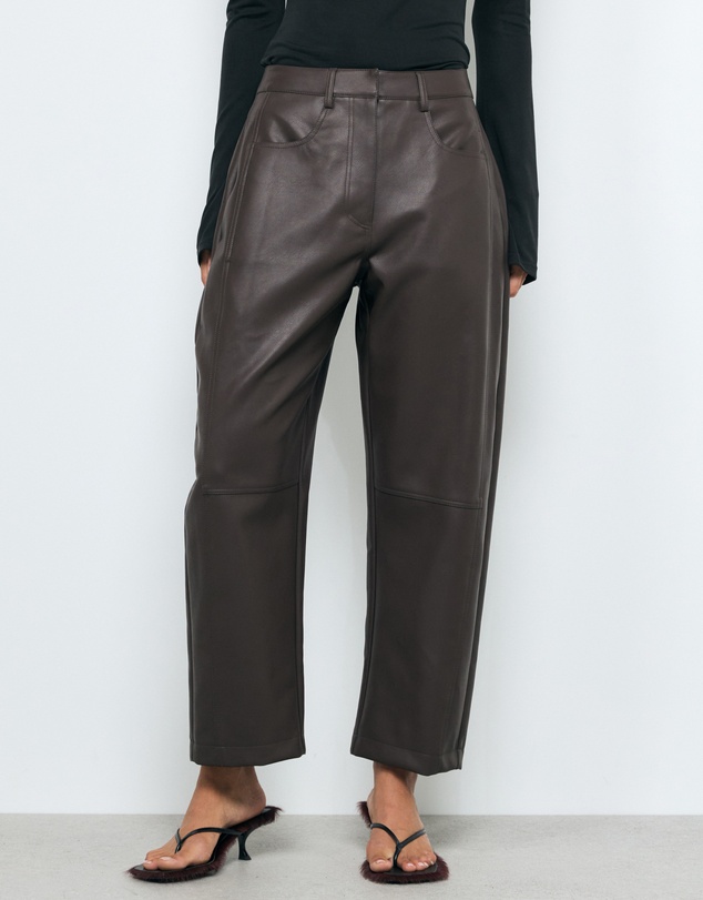 AERE - Sienna PU Barrel Leg Pants
