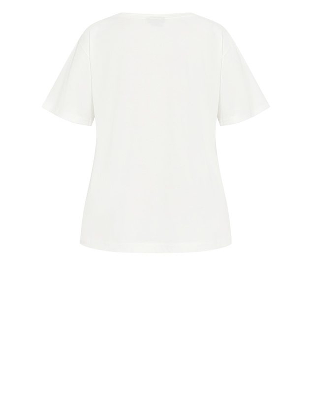 City Chic - Plus size Oversized Crew Neck Tee - white