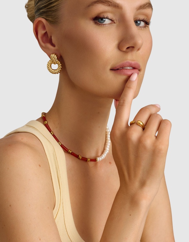 Nialaya Jewellery - Classic Cuff Ring in Gold
