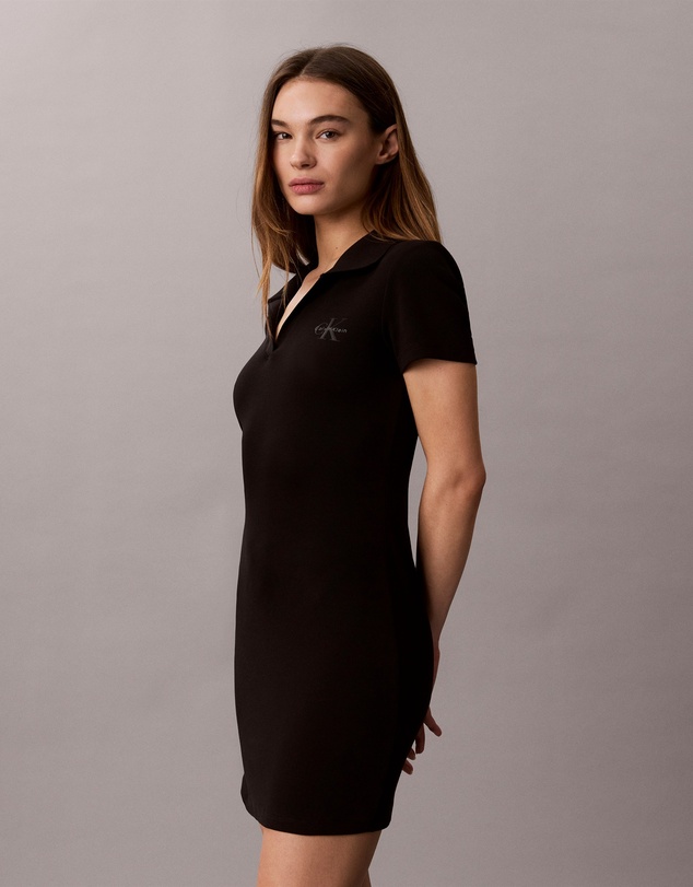 Calvin Klein Jeans - Monologo Ribbed Polo Dress