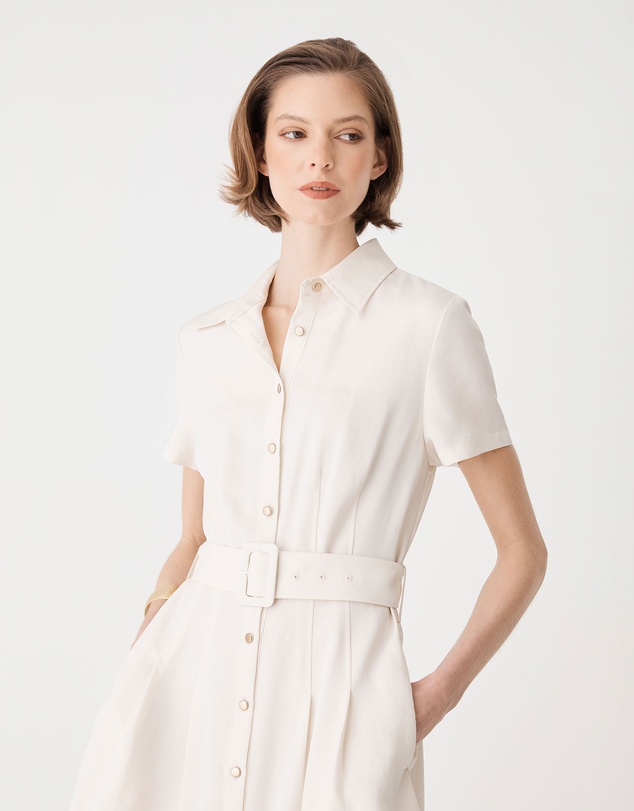Forcast - Ebony Tencel Cupro Shirt Dress