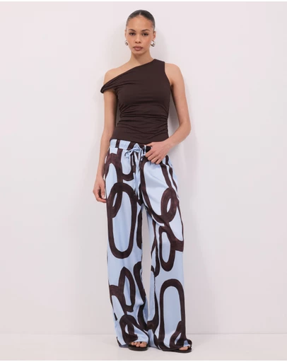 Calli - Chloe Abstract Print Drawcord Pants