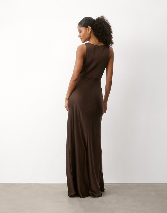 Six Stories - Cowl Front Satin Bridesmaid Dress