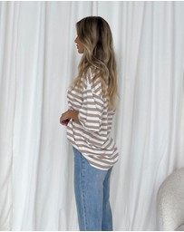 Dazie - Nostalgia Stripe Oversized Boyfriend Tee