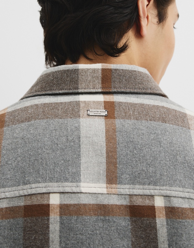 Country Road - Regular Fit Cotton Blend Check Overshirt
