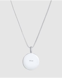 Kuzzoi - ICONIC EXCLUSIVE - Necklace Men Plate Pendant Basic Hammered in 925 Sterling Silver
