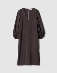 & Other Stories - Puff-Sleeve V-Neck Midi Dress