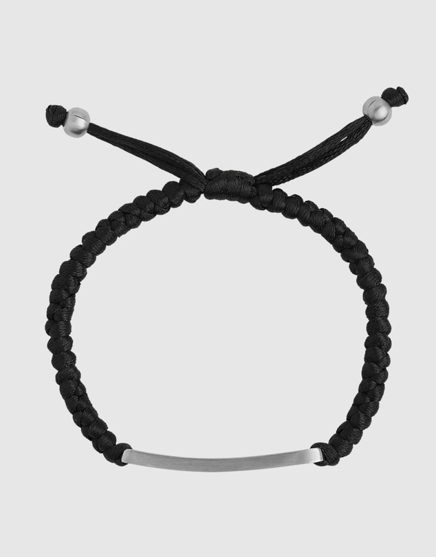 Najo - Elemental Black Cord & Steel Bracelet