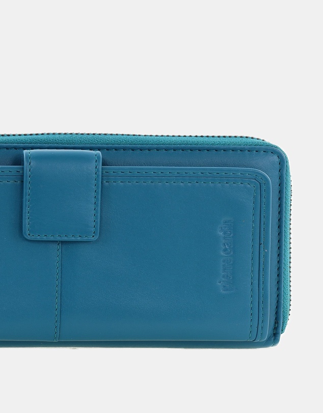 Pierre Cardin - Pierre Cardin Women's Leather Zip around wallet w/ Wristlet