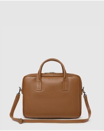 Republic of Florence - The Glasgow Pebble Tan Slim Briefcase
