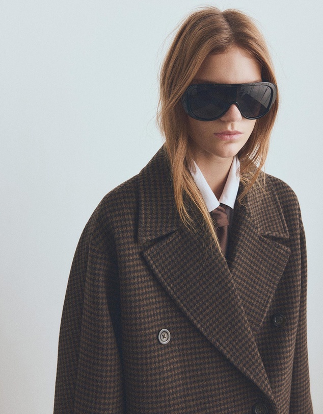 M.N.G - Wool-Blend Micro-Houndstooth Coat